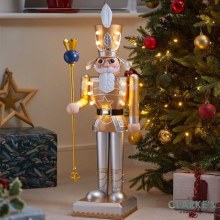 LED In-Lit Nutcracker Gold-White