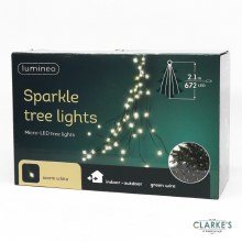 Lumineo Christmas Tree Lights 672 LED Warm White LED's - Green Wire