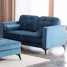 Luna 2 Seater Velvet Sofa Midnight Blue