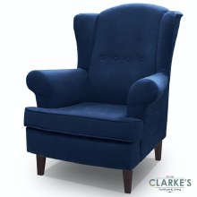 Lund Wingback Armchair Blue Velvet Lund Wingback Armchair Blue Velvet