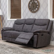 Lynx 3 Seater Recliner Sofa Dark Grey