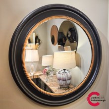 Macy Round Mirror Black