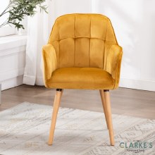 Manhattan mustard velvet accent chair