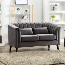 Meabh Velvet 2 Seater Sofa Grey