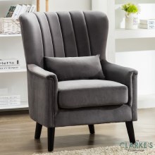 Meabh Velvet Accent Chair Grey