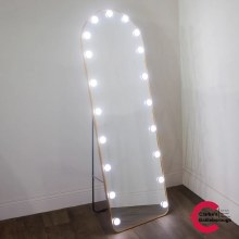 Modena LED Bulb Cheval Arch Mirror Gold 160cm