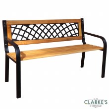 Wooden Garden Bench with Criss Cross PVC Back