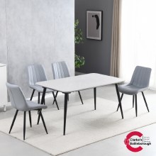 Newark Dining Set - Melamine Top Table and 4 Chairs