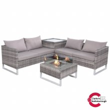 Palermo Garden Corner Sofa with Storage and Fire Pit