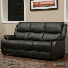 Parker 3 Seater Fixed Sofa Black