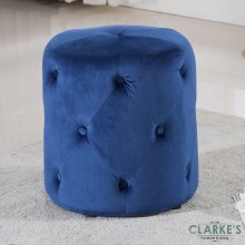 Pinot blue velvet foot stool