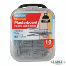 Plasplugs Standard Plasterboard Wall Plugs | 10 Pack