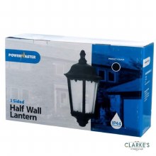 PowerMaster Aluminium Half Wall Lantern Black