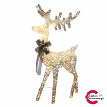 Rattan Reindeer LED Lit Christmas Decoration 120cm