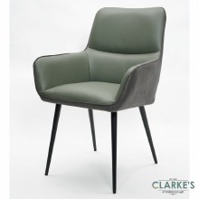 Rebecca Leather Dining Chair Basil Green