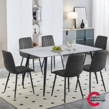 Roma Dining Set - Sintered Stone Top Table 160cm and 6 Chairs