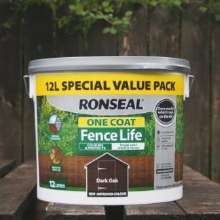 Ronseal Dark Oak One Coat Fence Life 12 Litres Ronseal Dark Oak One Coat Fence Life 12 Litres