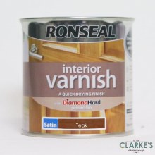 Ronseal Diamond Hard Interior  Varnish Satin Teak 250 ml