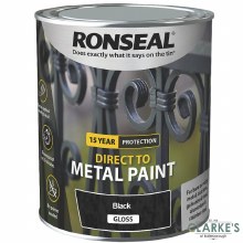 Ronseal Direct To Metal Paint Black Gloss 2.5 Litre