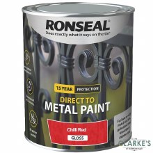 Ronseal Direct To Metal Paint Chilli Red Gloss 750ml