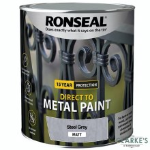 Ronseal Direct To Metal Paint Steel Grey Matt 250ml