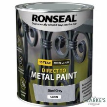 Ronseal Direct To Metal Paint Steel Grey Satin 250ml