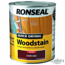 Ronseal Quick Dry Woodstain Gloss Dark Oak 750ml