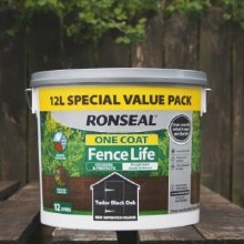 Ronseal Dark Tudor Black Oak Coat Fence Life 12 Litres