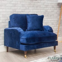 Rupert Velvet Armchair Marine