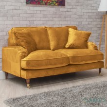 Rupert 2 Seater Velvet Sofa Mustard