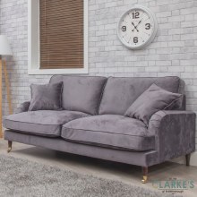 Rupert 3 Seater Velvet Sofa Grey