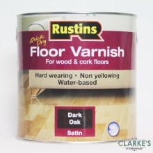 Rustins Quick Dry Floor Varnish Dark Oak Satin 2.5 Litre