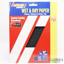 Safeline Wet and Dry Sanding Paper Sheets Grit 400 Fine | Pack of 5