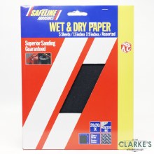 Safeline Wet and Dry Sanding Paper Sheets Grit Assorted | Pack of 5