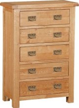 Salisbury Oak 5 Drawer Chest