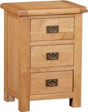 Salisbury Oak Wide 3 Drawer Bedside Locker