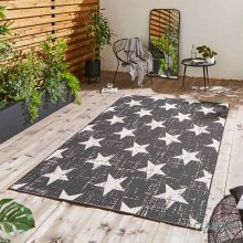 Santa Monica 48648 Outdoor Rug Black/White 120 x 170cm