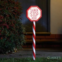 Santa Stop Here! Battery Operated Stake Light