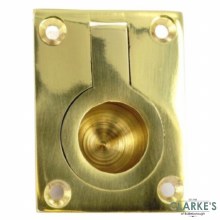 Securit Brass Flush Ring Handle 63mm