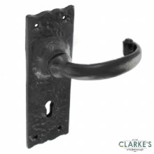 Securit Antique Lock Door Handle Set Black