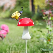 Shroom Bee Stake Garden Decoration