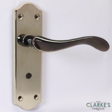 Charlotte Bathroom Door Lock Handle Pack Brass