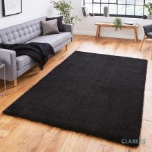 Sierra 9000 Shaggy  Black Rug 120x x 170cm