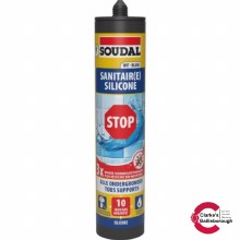 Soudal Sanitary Silicone STOP Acetic Acid Sealant White