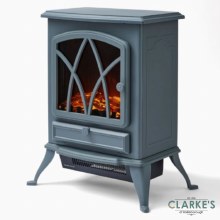 Sterling Log Effect 2KW Electric Stove Heater Grey