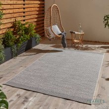 Stitch 9682 Outdoor Rug Silver/Black 120 x 220cm