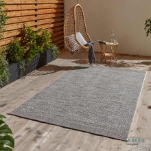 Stitch 9682 Outdoor Rug Grey/Black 120 x 170cm