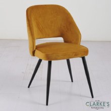 Sutton mustard velvet dining chair