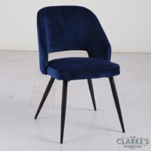 Sutton navy velvet dining chair