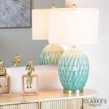 Gemma Ceramic Lamp Aqua 68cm